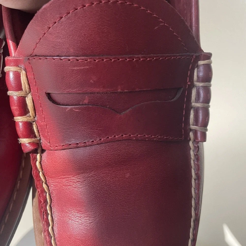 G.H. Bass Weejuns Mens 11 D Burgundy Leather Penny Loafers Beefroll